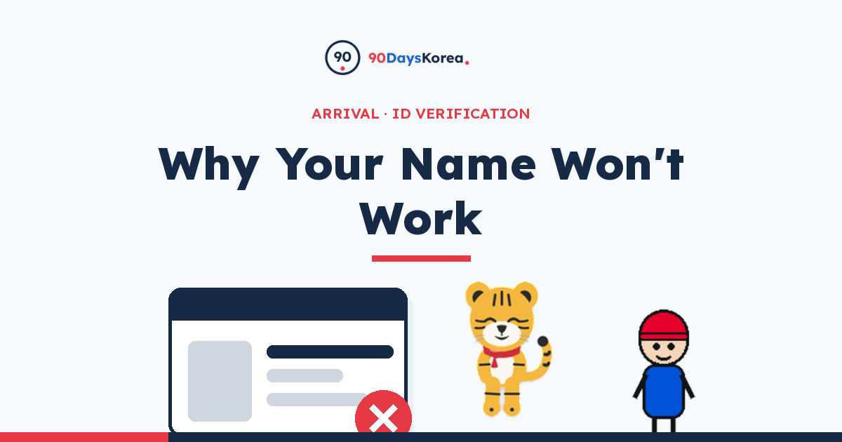 Korean ID card rejected during online name verification