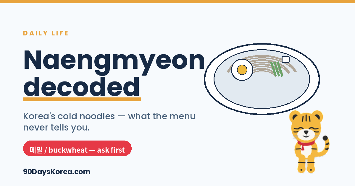 Naengmyeon decoded — Korean cold noodles guide with buckwheat allergy warning