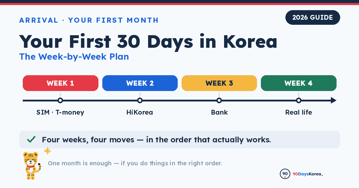 Your first 30 days in Korea — the week-by-week settling-in plan for new arrivals